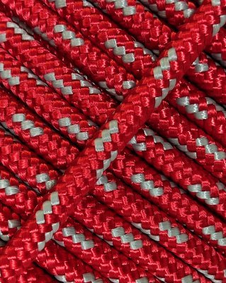 Verstärktes Djembe Trommel Seil 4 mm Rot / Grau 100 m