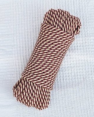 Djembe PES Tau 5 mm Spirale Bordeauxrot / Beige 20 m