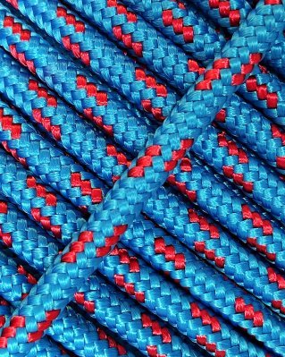 Verstärktes Djembe Trommel Seil 4 mm Blau / Rot 100 m