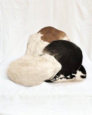 Paket 5 deklassierte Djembe Trommel Rinderfelle mit Haaren S