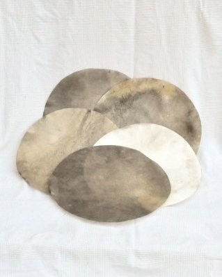 Paket 5 deklassierte rasierte Djembe Trommel Hirschfelle S