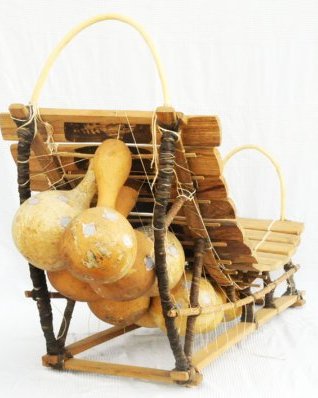 Bwaba Balafon Instrument 15 Klangstäbe