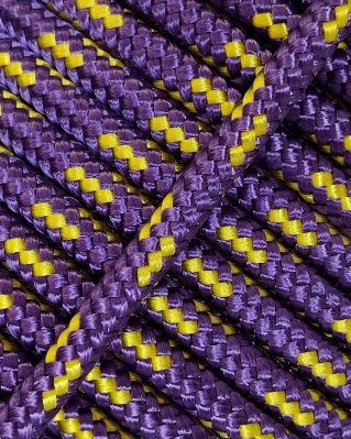 Verstärktes Djembe Trommel Seil 5 mm Violett / Sonnenblumengelb 20 m